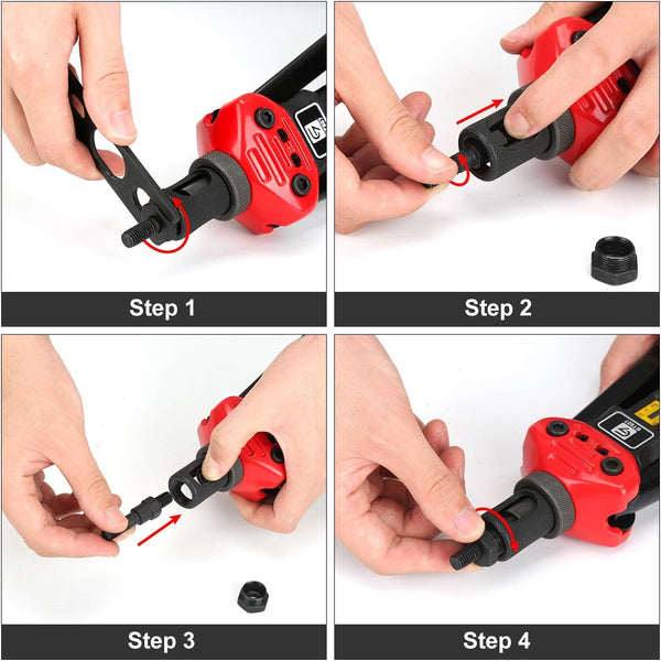Rivet Nut Mandrels Set, Including 6-32 8-32 10-32 and 30 Rivnuts, Rivnut Tool Replacement Tips, Expanded Mandrels Kit for Nutsert Tool