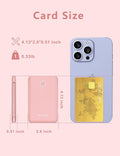6000Mah Ultra Slim Built in Cables Power Bank, Card Size Built in USB C Cords Battery Pack Portable Charger for Phones, 3 Output External Battery