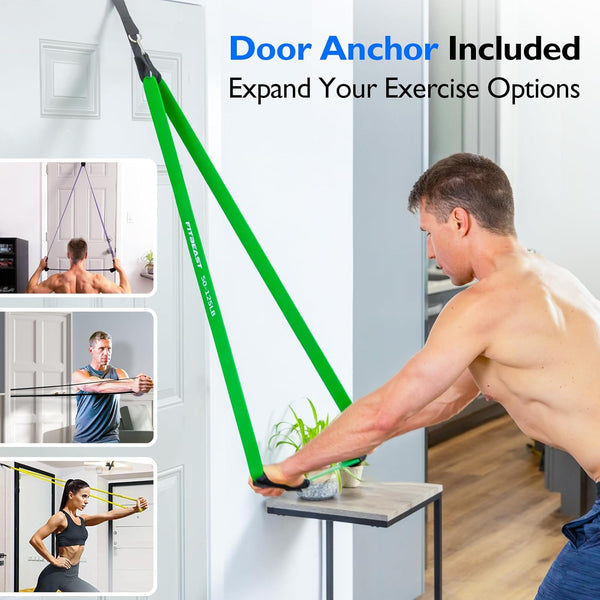 Fitbeast Resistance Bands Set, 6 Different Levels, Pull up Assist Bands for Strength Training, Crossfit, Powerlifting, Muscle Toning, Yoga,