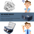 Mygreen Electronic Organizer Travel Cable Organizer Bag for Hard Drives, Cables, Charger, Phone, USB, SD Card Dark Blue