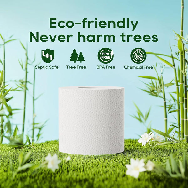 ECOLipak Bamboo Toilet Paper, Septic Safe Toilet Tissue, 16 Double Rolls, 320 Sheets Per Roll, Tree Free, Non Toxic, 2 Ply, Soft and Absorbent,