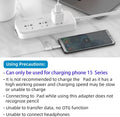 USB-C Adapter Lighting (Female) to USB Type C (Male) Adapter,Support QC Fast Charging Date Transmissionï¼Compatible with Phone 15 Series Android