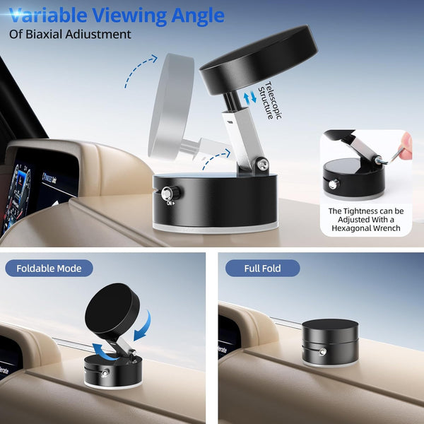 Vacuum Suction Magnetic Phone Holder, Upgraded Suction Cup Phone Holders, Magnetic Car Phone Holders for Phone and All Smartphones, Portable Phone