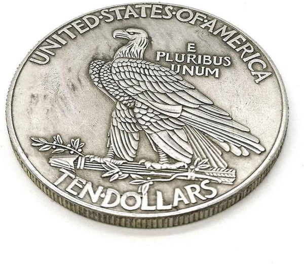 Yukaba Marshling Antique Liberty Indian Head Ten-Dollars Coin - Great American Commemorative Old Coins- Uncirculated Morgan Dollars-Discover