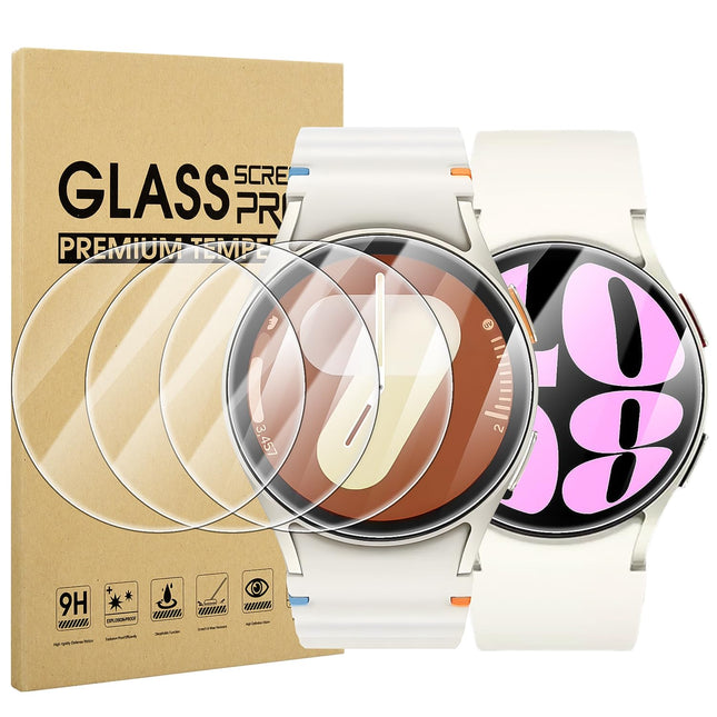 Suoman 4-Pack Screen Protector for Samsung Galaxy Watch 7/6/5/4 40Mm, Tempered Glass Protectors Perfectly Fit for Galaxy