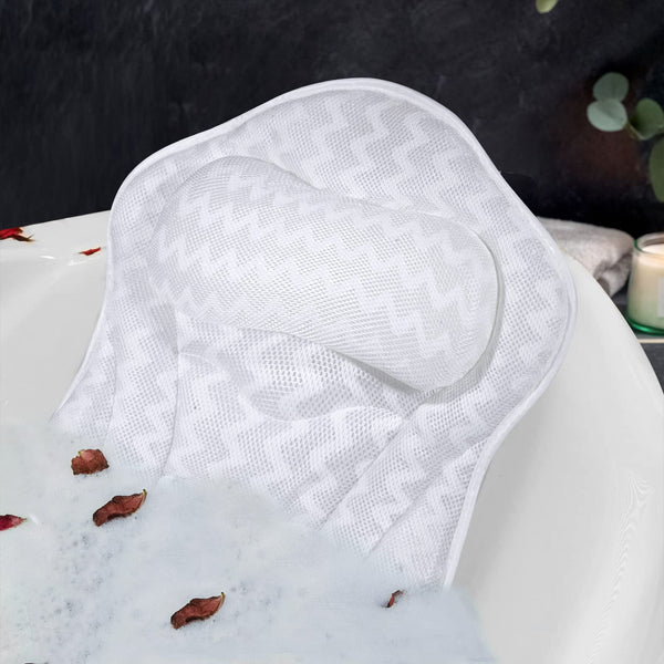 Bath Pillow, Tub Pillow for Bathtub with Strong Non-Slip Suction Cups and Comfortabl 3D Airmesh Bath Pillow for Women &Manâ¦