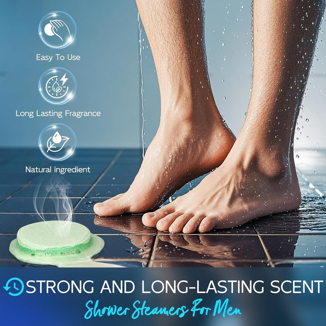 Dad Gifts for Fathers Day from Daughter Son Wife:Shower Steamers for Men, Shower Bombs Aromatherapy with Natural Essential Oils, Relaxation & Self Care Birthday Gifts for Men Husband Him