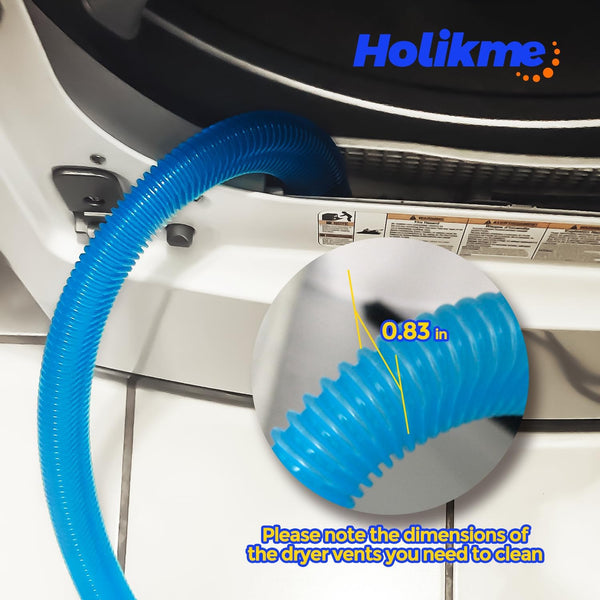 Holikme Dryer Vent Cleaner Kit Dryer Lint Vacuum Attachment Brush, Lint Remover, Dryer Vent Vacuum Hose Replacement Parts, Blue