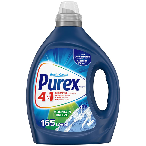 Purex Liquid Laundry Detergent, Ultra Concentrated, Mountain Breeze, 82.5 Ounce, 165 Loads