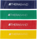 THERABAND Resistance Band Loop Set, Pack of 4, 12 Inch Band Loop Kit for Legs & Butt Workouts, Beginner to Advanced Levels for Exercise, Rehab,