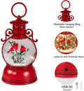 Christmas Snow Globes, Cardinal Christmas Water Globes with 8 Songs, 6H Timer Battery & USB Powered Glitter Snow Globe Music Box Suitable for
