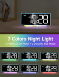 Cadmos Loud Alarm Clock for Heavy Sleepers Adults,Kids,Teens,Digital Desk Clock with USB Port,Large Numbers,7 Color Night Light,Modern Electronic