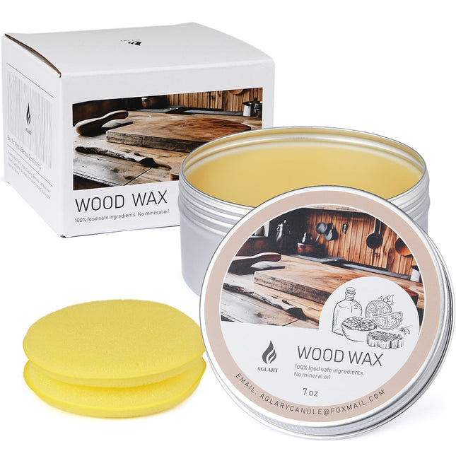 7Oz Beeswax for Cutting Boards, Wood Butter Cutting Board Wax - Natural Wood Conditioner,Food Grade Wood Wax for Butcher