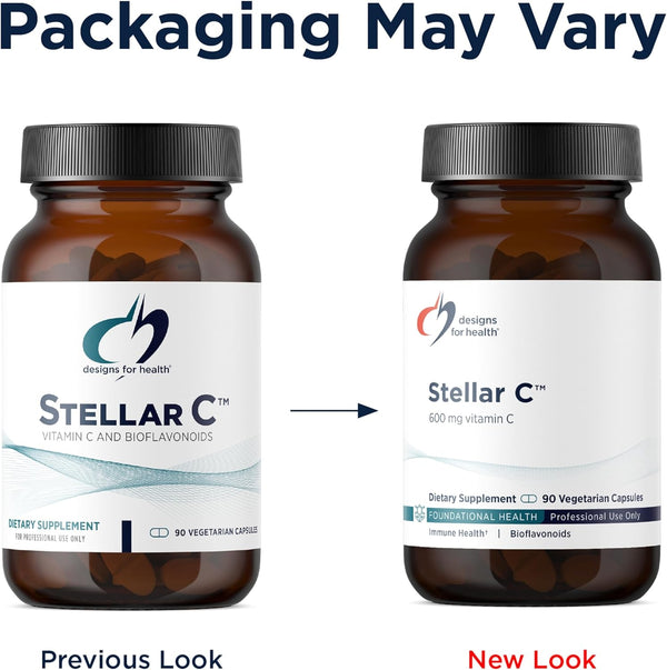 Designs for Health Stellar Vitamin C + Quercetin Supplements - Citrus Bioflavonoids + Quercetin with Vitamin C and Zinc for Enhanced Immune
