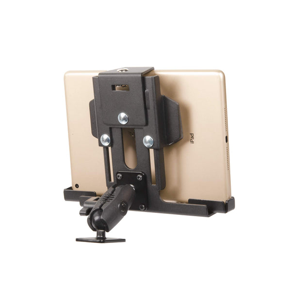 Tackform Metal Locking Tablet Mount for Car, Truck or Semi [ELD Ready] Heavy Duty Drill Base -Compatible with Ipad, Galaxy and Other Tablets with