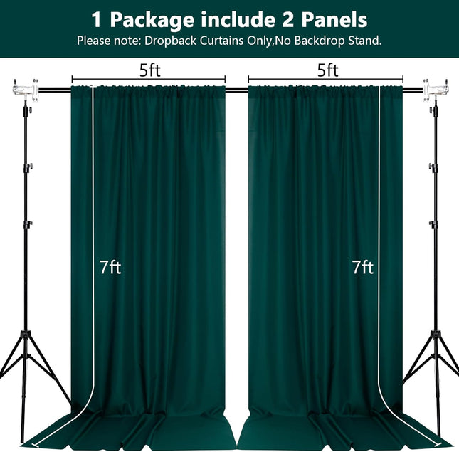 MEETSKY Hunter Green Backdrop Curtains for Parties Wedding Curtains Rod Pocket Green Photo Curtains Backdrop Sliding Dra