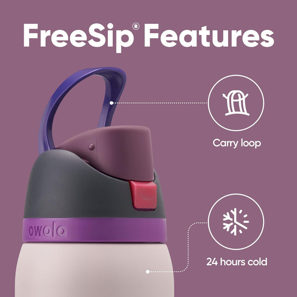 Owala Freesip Insulated Stainless Steel Water Bottle with Straw for Sports, Travel, and School Bpa-Free Sports Water Bottle, 32 Oz, Dreamy Field
