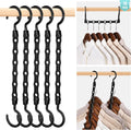 HOUSE DAY Space Saving Hangers 10 Pack, Black Magic Multi Organizer, Closet Storage System Space Saver, Collapsible Hangers for Clothes