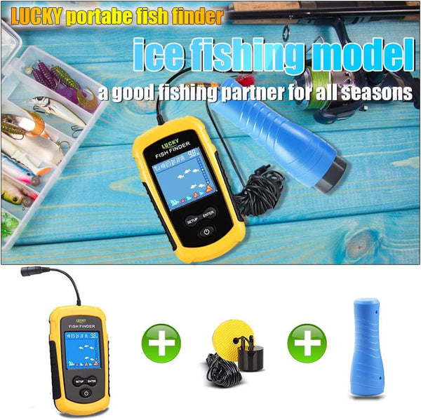 LUCKY Small Portable Fish Finder Kayak Sonar Handheld Fish Finders Ice Fishing Castable Depth Finder Boat Fisherman Gifts
