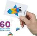 Likee Open Ended Wooden Shape Puzzles (36 Blocks&60 Cards) for Toddlers 3+ Years Old, Montessori Development Toys Preschool Education Activity