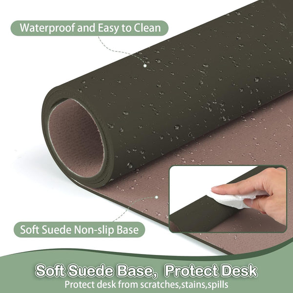 âBoutilon Leather Desk Pad 30" X14",Non-Slip Mouse Pad,Office Desk Mat,Waterprooft PU Leather Desk Blotter,Desk Pad Protector,Desk Writing Pad for