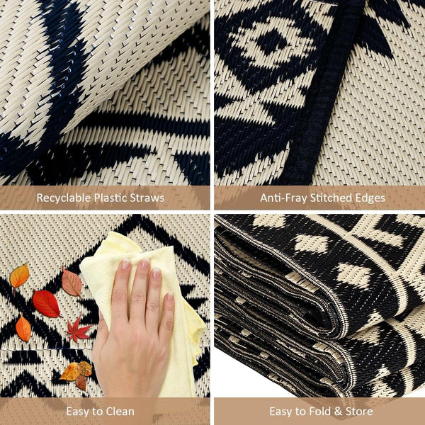 LILIOFFIC Outdoor Rugs - Reversible Mats, 5'X8' Plastic Straw Rug for Patio Waterproof, Indoor Outdoor Area Rug Carpet for Outside, RV,