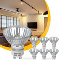 GU10+C 120V 50W Bulb - High Output 500LM GU10 Dimmable Bulb, MR16 GU 10 Base Bulbs Warm White GU 10 Halogen 50W Bulbs, Long Lasting 50 Watt MR16