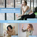 QQT Mini Handheld Fan,4 Speed Adjustable Portable Battery Operated Fans,Usb Rechargeable Desk Fan with Mirror,Max 20 Hrs Hand Fan for Travel