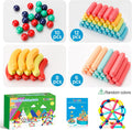 Magnetic Building Blocks STEM Educational Toy for Kids Montessori Learning Sticks and Balls Preschool Sensory Toys for Toddlers Gift for 3 Year