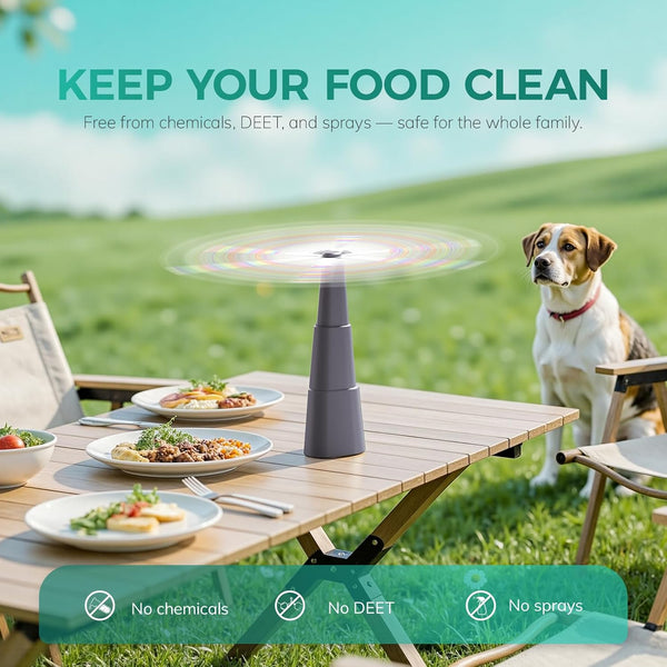 Portable Battery Powered Food Fans for Tables up to 15 Hours Working Time, 2-Pack Indoor Outdoor Mute Food Fan with Hook, Tabletop Fan for Home