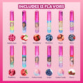 Barbie 12 Piece Plant Based Lip Gloss, Girls Party Favors, First Makeup Set for Girl, Perfect for Parties, Sleepovers, and Birthday Gifts, Ages