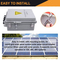 Mankk 4 String PV Combiner Box IP65 Waterproof Solar Combiner Box with 63A Circuit Breaker Lightning Arreste Solar Connector and 15A Rated Current