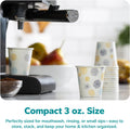 GUSTO [3 oz. - 100 Count Small Paper Cups, Disposable Mini Bathroom Mouthwash Cups - Eco-Friendly and Versatile - Floral