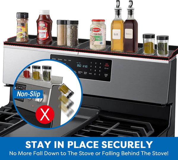 Hydream Stove Top for Silicone Shelf,30 Inch Magnetic Shelf over the Stove Spice Rack,Kitchen Shelf for above Stovetop Organizer Magnet Flat Back