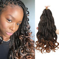 French Curly Pre-Stretched Braiding Hair 12 Inch 8 Packs - Bouncy Loose Wavy Synthetic Extensions for Black Women (1B/30)