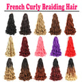 French Curly Pre-Stretched Braiding Hair 12 Inch 8 Packs - Bouncy Loose Wavy Synthetic Extensions for Black Women (1B/30)