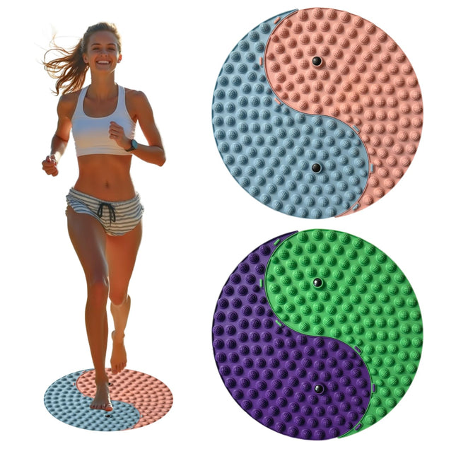 Yinyang Balance Foot Massage Mat 2 Pack, Tai Ji Bagua Pattern with Magnetic Therapy, Custom Color Acupressure Reflexolog