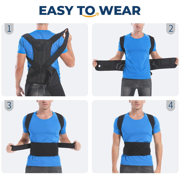 Back Brace Posture Corrector for Women and Men, Back Braces for Upper and Lower Back Pain Relief, Adjustable and Fully Back Support Improve
