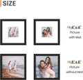 Upsimples 8X8 Picture Frame, Display Pictures 4X4 with Mat or 8X8 without Mat, Wall Hanging Photo Frame, Black, 1 Pack