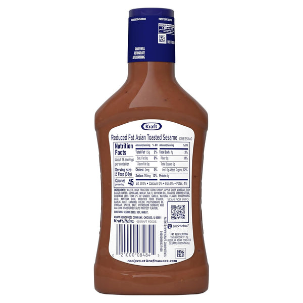 Kraft Reduced Fat Asian Toasted Sesame Dressing, 16 Fl Oz Bottle