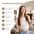 AIMIKE round Brush for Blow Out, Medium round Hair Brush Nano Thermal Ceramic & Ionic Tech, for Blow Drying & Styling, Curling and Shine - 2.9