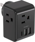 Multi Plug Outlet Extender, Power Strip Non Surge Protector Electric Outlet Splitter with 3 USB Wall Charger (1 USB C), Multiple Outlet Expander