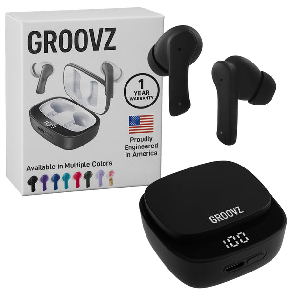 True Wireless Earbuds with Charging Case - Designed and Engineered in the USA - Ipx4 Water Resistant Bluetooth Earbuds Compatible with Apple and
