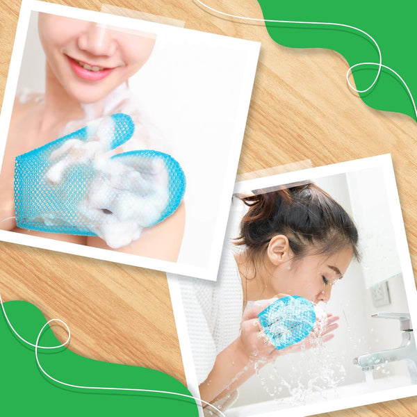 Karenhi 2 Pcs Honeycomb Exfoliating Glove Set Exfoliating Bath Mitt Honeycomb Face and Body Scrubber Shower Mitt for Cleaning Body Shower Face