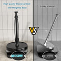 Paper Towel Holder Countertop, One-Handed Tear, Stainless Steel, Weighted Base, Black, Paper Towel Roll Holder Stand with Ratchet Mechanism for