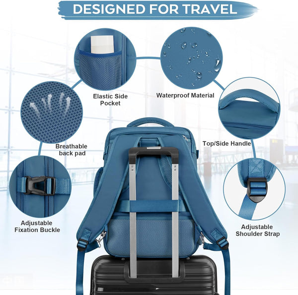 Travel Backpack for Men, Flight Approved Person Item Bag, Carry on Backpack, Lightweight Casual Daypack, College Backpack Fits 16.5 Inch Laptop,