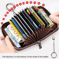 Furart Credit Card Wallet, Zipper Business Card Holder for Women, RFID Blocking, Keychain Wallet, Compact Size