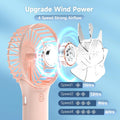 QQT Mini Handheld Fan,4 Speed Adjustable Portable Battery Operated Fans,Usb Rechargeable Desk Fan with Mirror,Max 20 Hrs Hand Fan for Travel