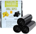 4 Gallon Trash Bags Black Biodegradable Small Garbage Bags 60 Cts Recycled Unscented Strong Trasn Can Liner for Bathroom Office Restroom Car