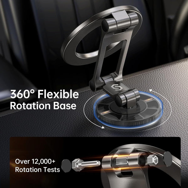Syncwire Fits MagSafe Car Mount for Car Dash&Tesla Screen[All-Metal] Magnetic Phone Holder, [Flexible Three-axis]360° Rotation Car Mount Strong